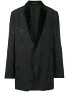Yohji Yamamoto Vintage Floral-embroidered Contrast-collar Blazer -