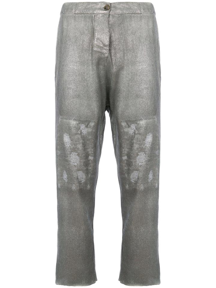 Avant Toi Cropped Straight-leg Trousers - Grey