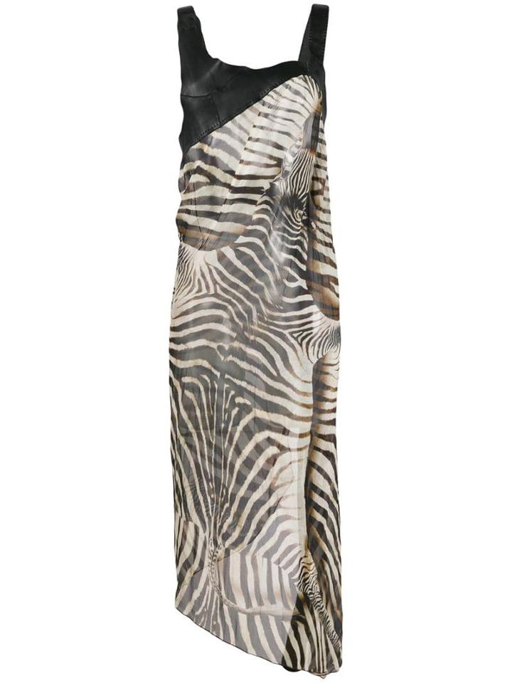 Jean Paul Gaultier Pre-owned 2000's Zebra Print Dress - Black