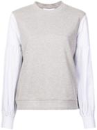Derek Lam 10 Crosby Sweatshirt With Shirting Sleeves - Grey