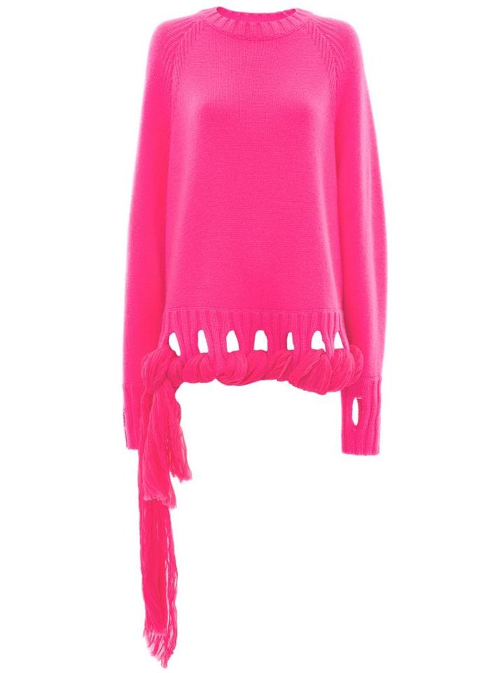 Jw Anderson Georgette Drapes Crewneck Jumper - Pink