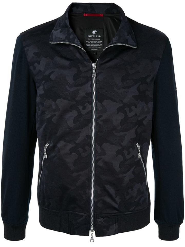 Loveless Camouflage Print Bomber Jacket - Black
