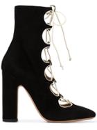 Valentino Black Suede 120 Lace Up Boots