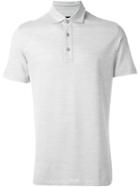 Ermenegildo Zegna Classic Polo Shirt, Men's, Size: 54, Grey, Cotton/silk