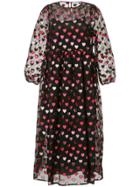 Vivetta Heart Embroidered Flared Dress - Black