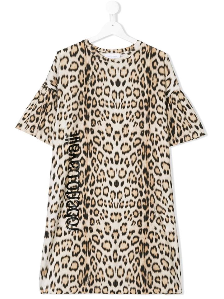 Roberto Cavalli Kids Teen Leopard Dress - Nude & Neutrals