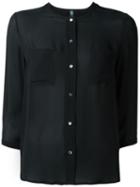 Eleventy Button Down Blouse, Women's, Size: 38, Black, Silk