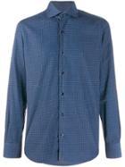 Barba Geometric Print Slim-fit Shirt - Blue
