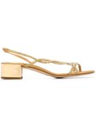 René Caovilla Treccia Embellished Sandals - Gold