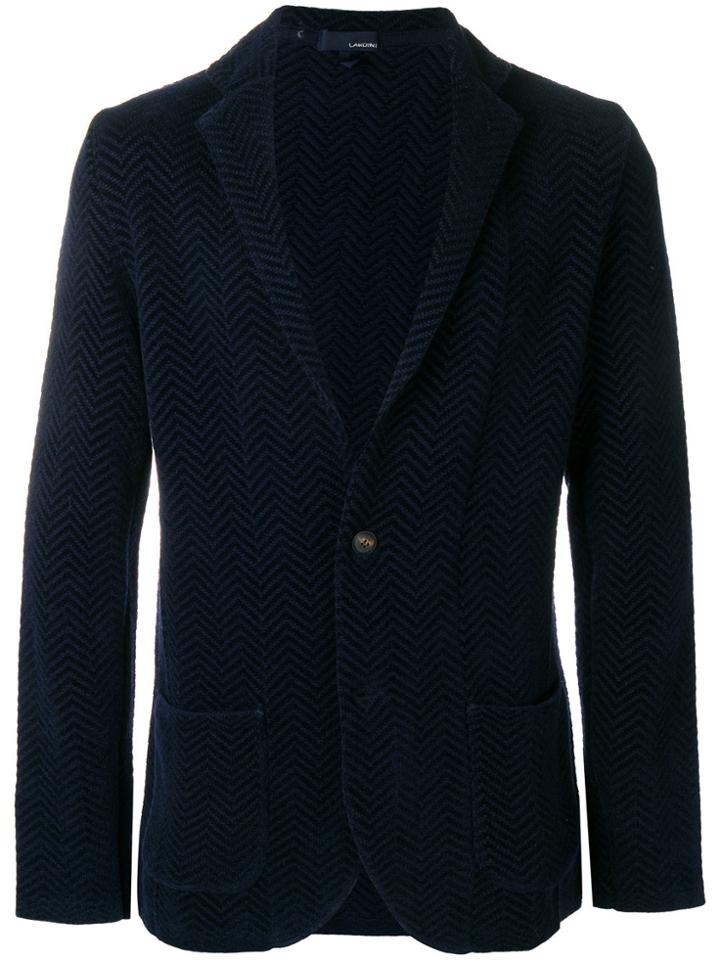 Lardini Zig Zag Patterned Blazer - Blue