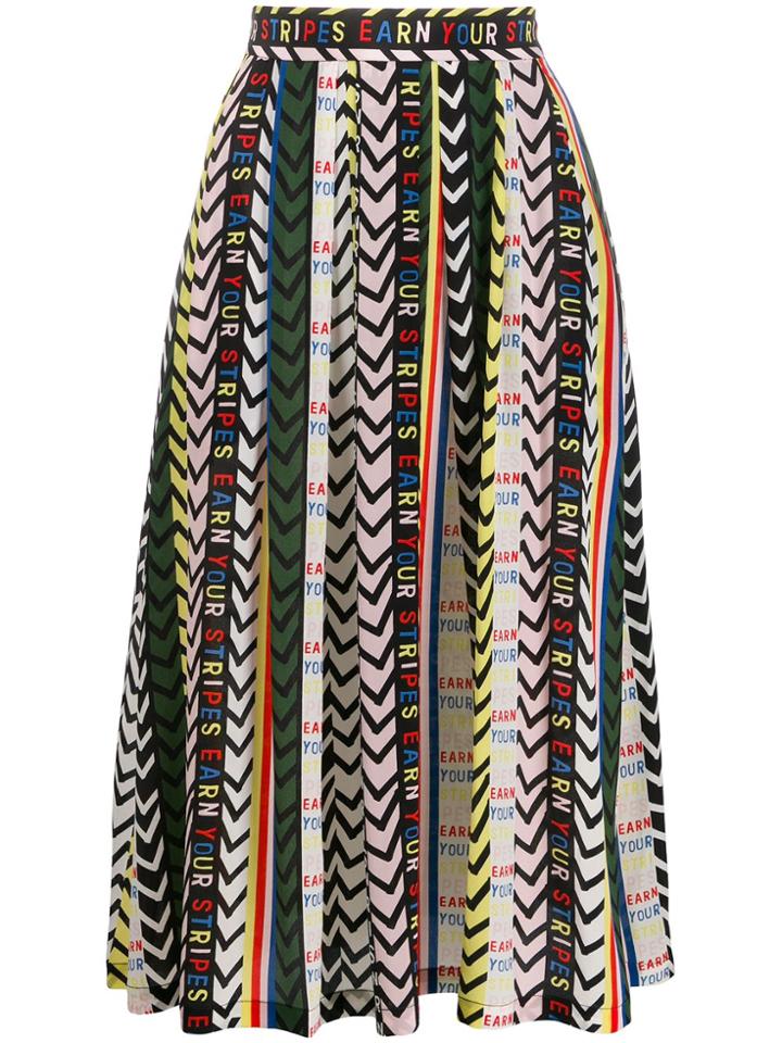 Être Cécile Earn Your Stripes Amelie Silk Skirt - Green