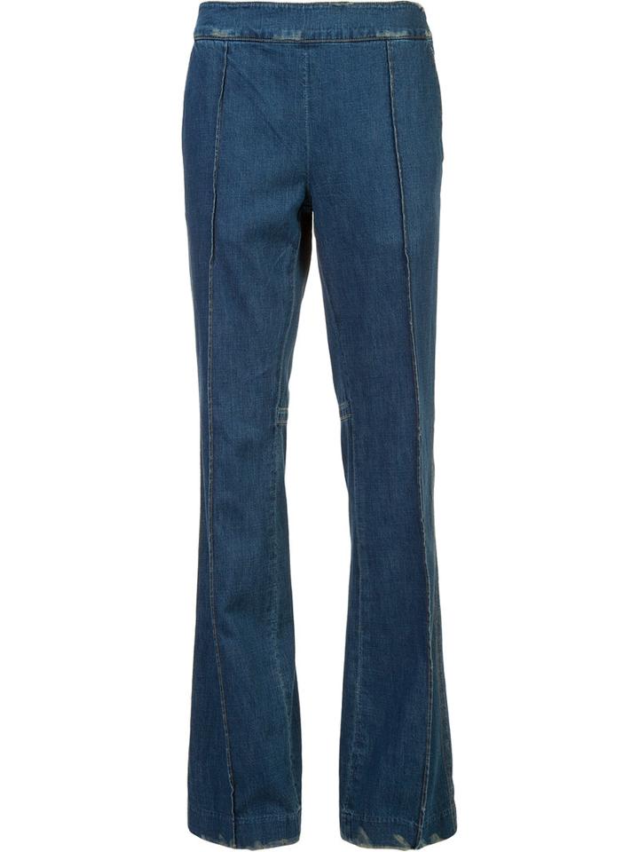 Victor Alfaro Flared Trousers, Women's, Size: 6, Blue, Cotton