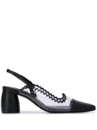 Reike Nen Sling-back Contrast Pumps - Black