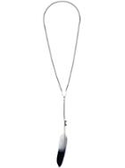 Ann Demeulemeester Feather Pendant Necklace, Women's, Black, Silver/feather