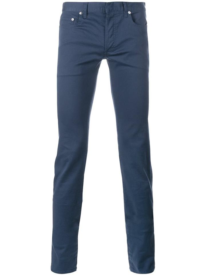 Dior Homme Ruched Slim Fit Jeans, Men's, Size: 32, Blue, Cotton