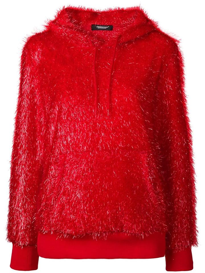 Undercover Furry Hoodie - Red