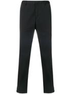 Prada Cuff Detail Gabardine Trousers - Black