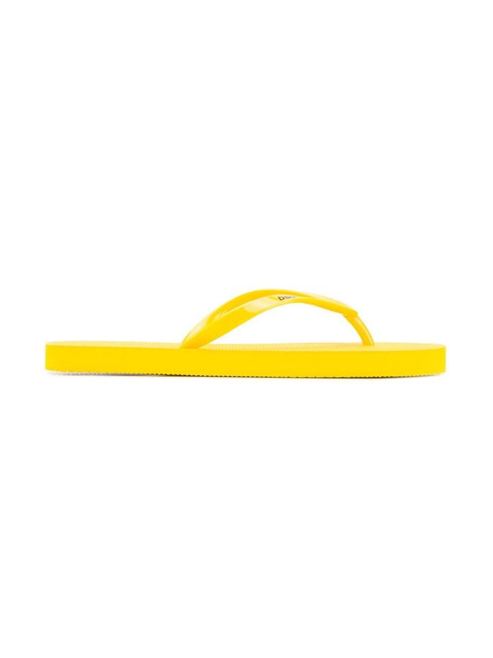 Dsquared2 Kids Teen Logo Flip Flops - Yellow