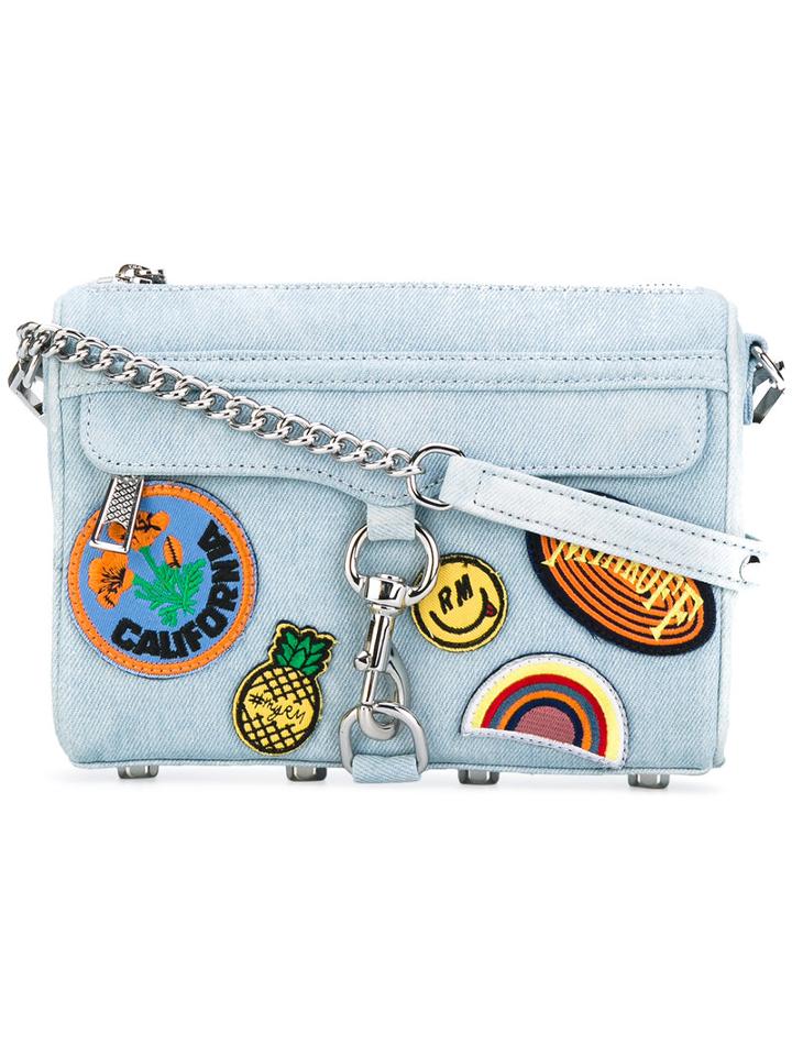 Rebecca Minkoff - Chain Detail Shoulder Bag - Women - Cotton/metal - One Size, Blue, Cotton/metal
