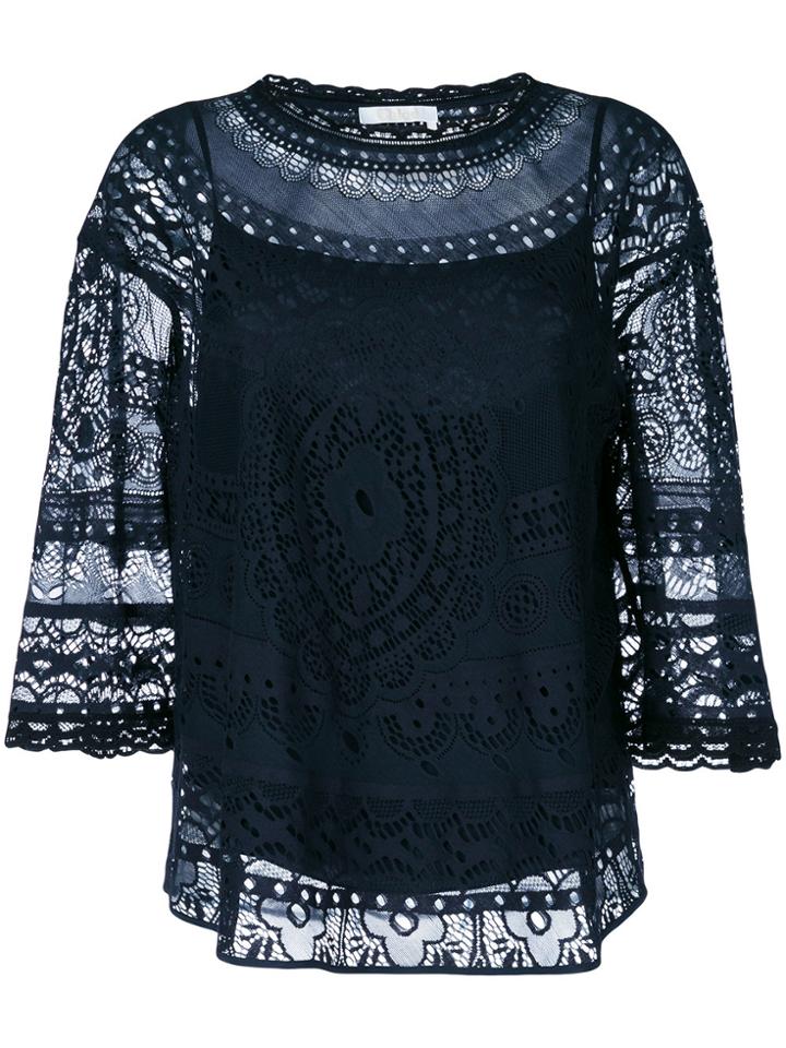 Chloé Crochet Blouse - Black