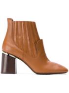 Tod's Leather Ankle Boots - Brown