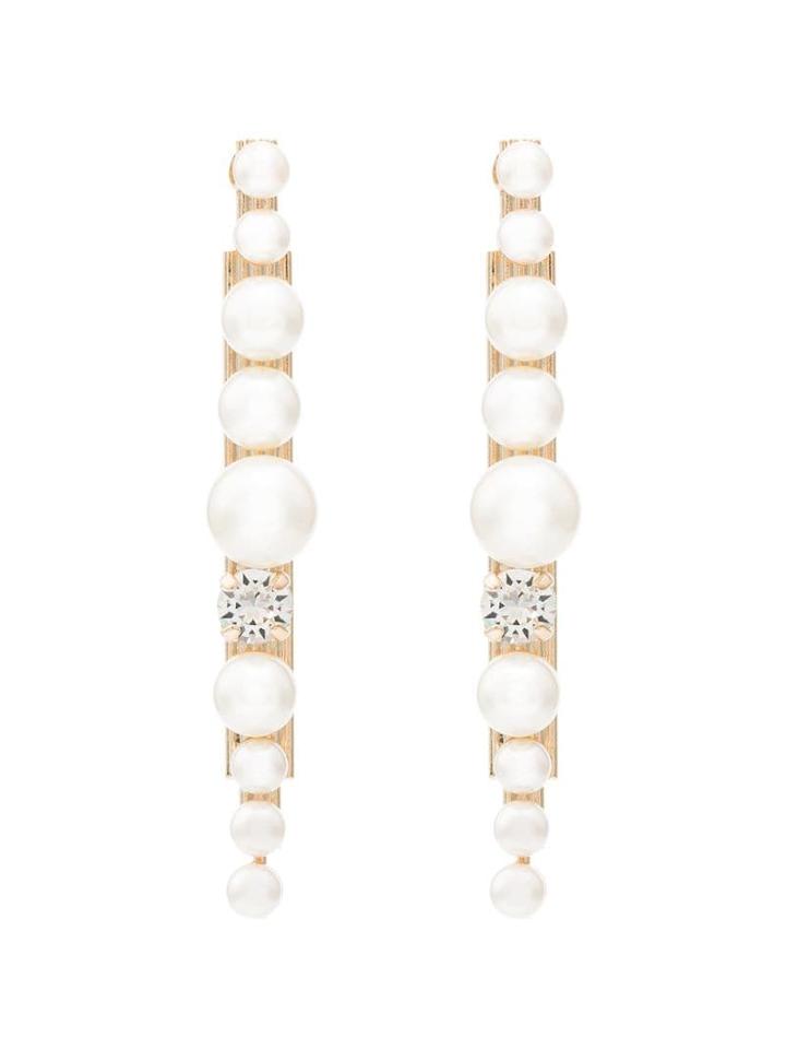 Anton Heunis Pearl And Crystal Drop Earrings - White