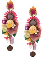 Ranjana Khan Floral-appliquéd Earrings - Multicolour