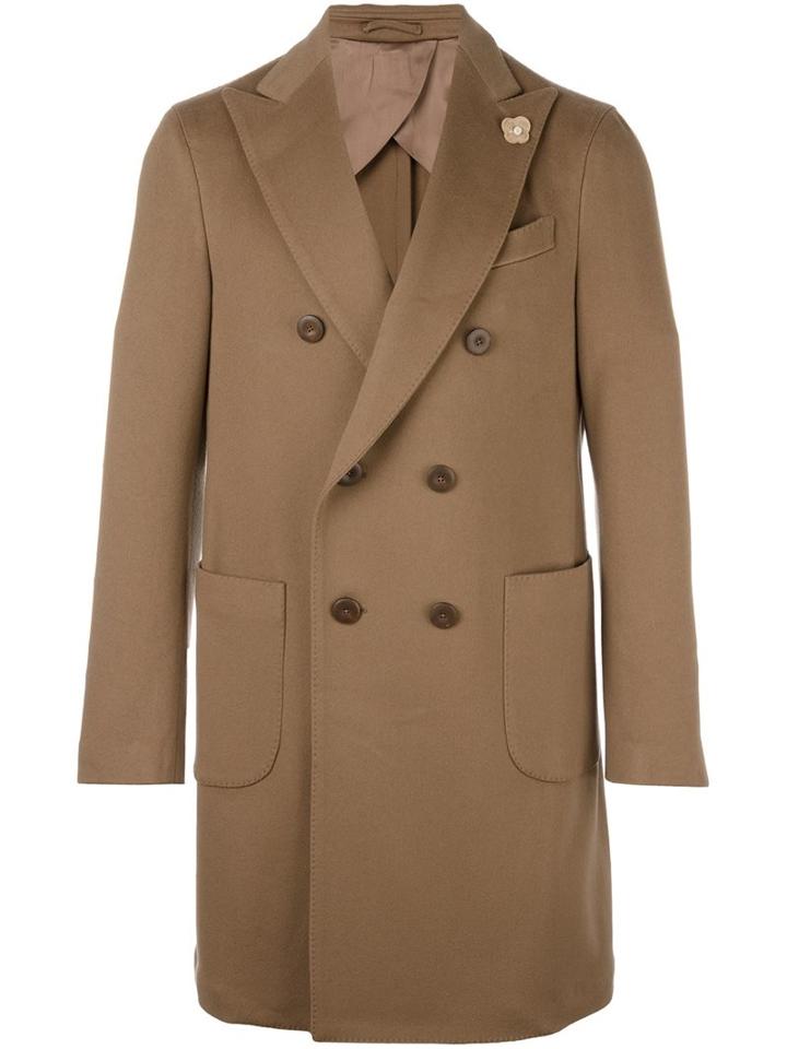 Lardini 'decostruito' Coat, Men's, Size: 46, Nude/neutrals, Acetate/cupro/wool