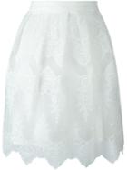 Blugirl Embroidered Short Skirt, Women's, Size: 40, White, Polyester