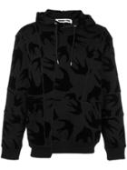 Mcq Alexander Mcqueen Swallow Print Panelled Hoodie - Black