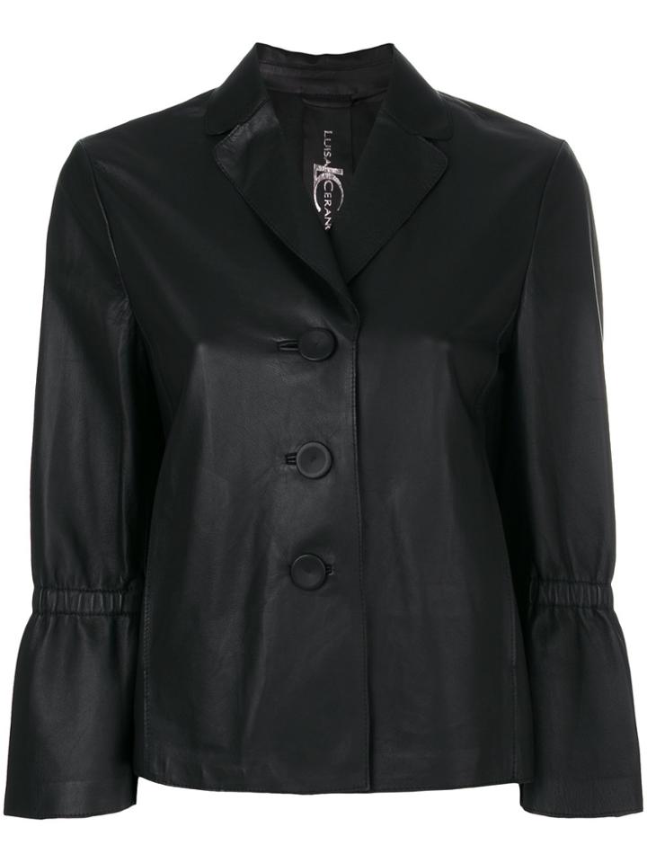 Luisa Cerano Button Up Fitted Jacket - Black
