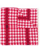 Escada Houndstooth Pattern Scarf - Red