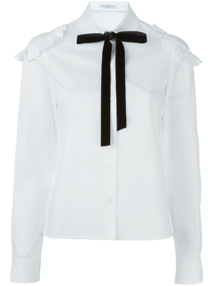 Vivetta Ruffled Cut-out Shoulder Shirt