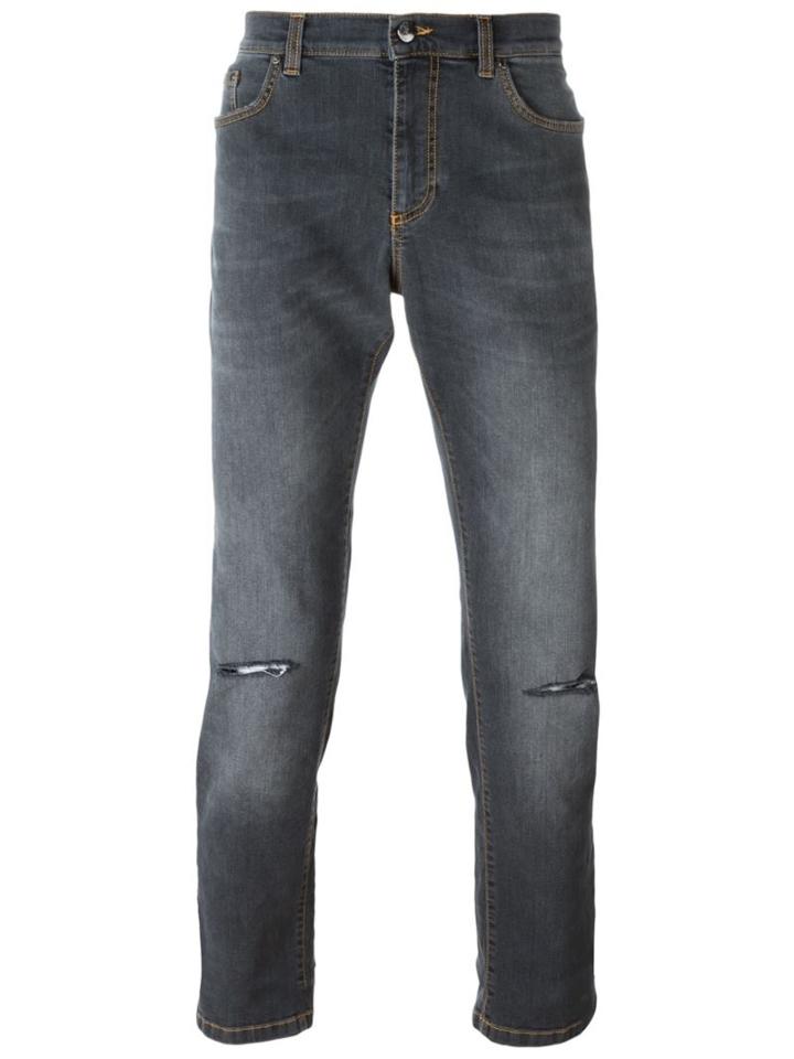 Versace Collection Skinny Jeans, Men's, Size: 28, Grey, Cotton/polyester/spandex/elastane