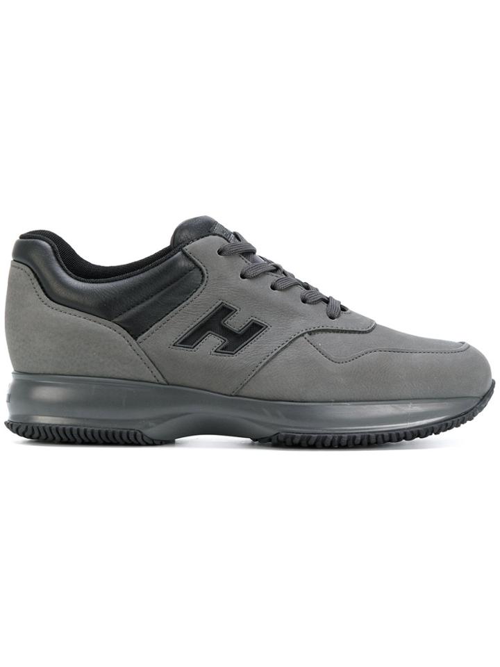 Hogan Logo Panelled Sneakers - Grey