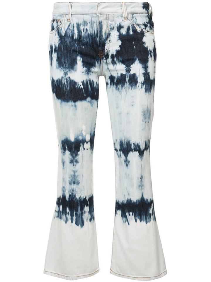 Faith Connexion - Tie Dye Kick Flare Jeans - Women - Cotton/spandex/elastane - 25, Blue, Cotton/spandex/elastane