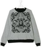 John Richmond Kids Baroque Logo Print Sweatshirt - Grey