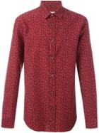 Maison Margiela Printed Shirt, Men's, Size: 40, Red, Cotton/cupro