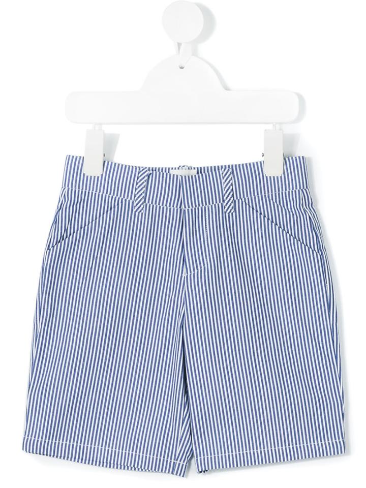 Carrèment Beau - Striped Shorts - Kids - Cotton - 6 Yrs, White
