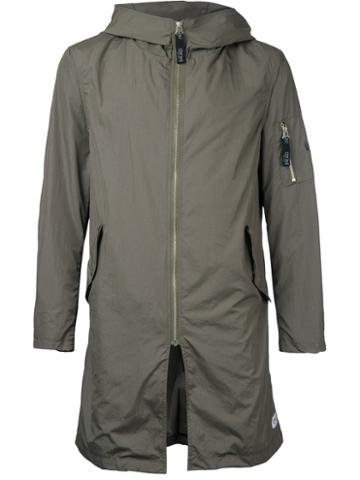 Factotum Hooded Raincoat, Men's, Size: 48, Green, Nylon