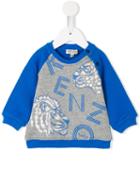 Kenzo Kids - Logo Print Sweatshirt - Kids - Cotton - 3 Mth, Infant Boy's, Blue