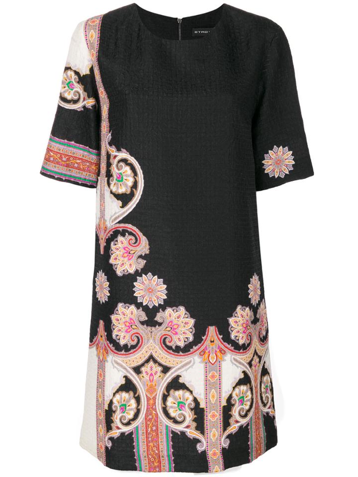 Etro Patterned Shift Dress - Black