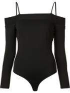Fleur Du Mal Off-shoulder Bodysuit, Women's, Size: Large, Black, Polyamide/viscose