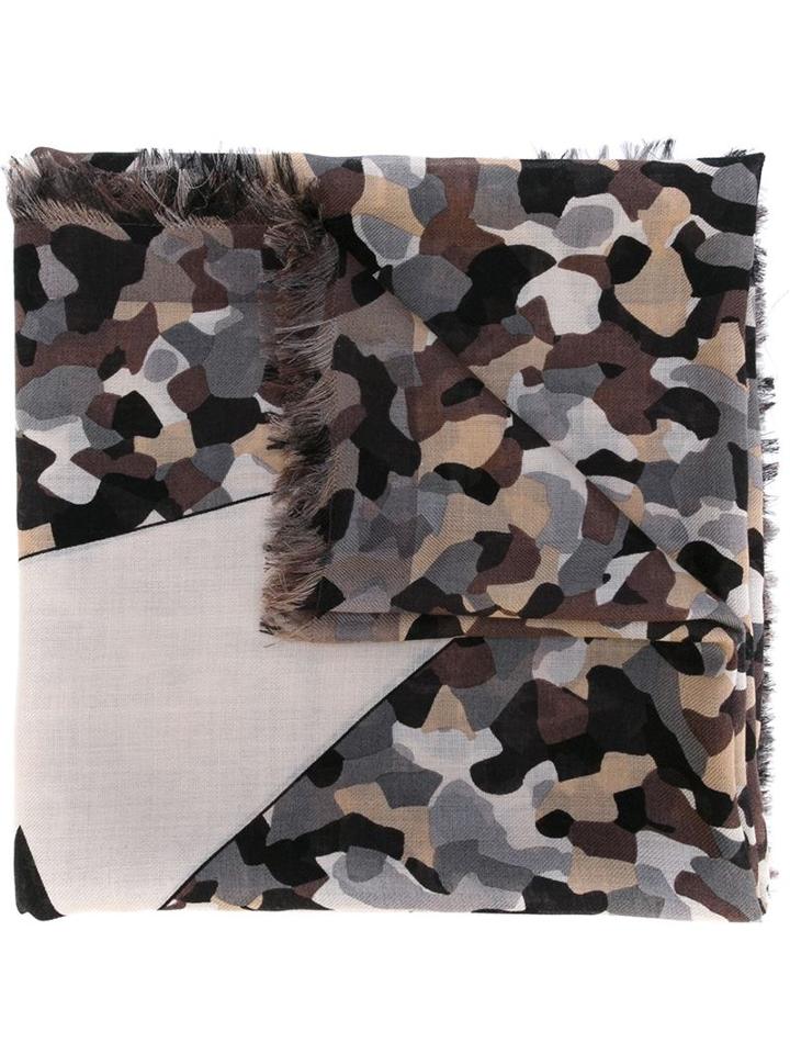 Fendi - Camouflage Bag Bugs Scarf - Men - Silk/wool - One Size, Nude/neutrals, Silk/wool