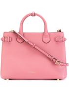 Burberry 'banner In House Check' Tote - Pink & Purple
