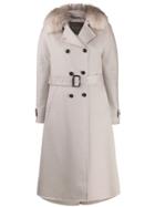 Moorer Fur-trim Coat - Neutrals
