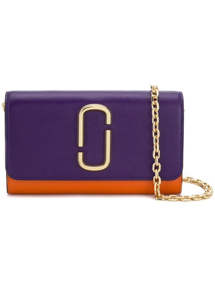 Marc Jacobs Saffiano Mini Chain Wallet - Purple