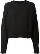 Mm6 Maison Margiela Knitted Inside Out Sweater, Women's, Size: Large, Black, Polyester