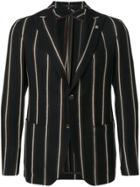 Tagliatore Striped Blazer - Black