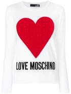 Love Moschino Logo Intarsia Jumper - White